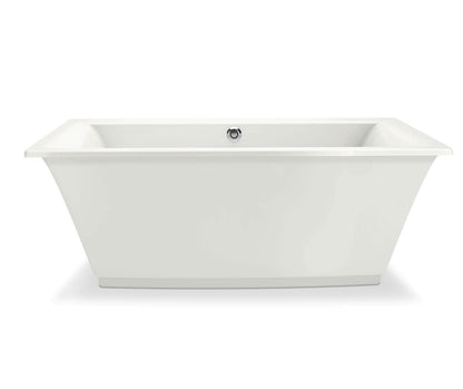 Maax Optik 6636 F Acrylic Freestanding Center Drain Bathtub in White with White Skirt