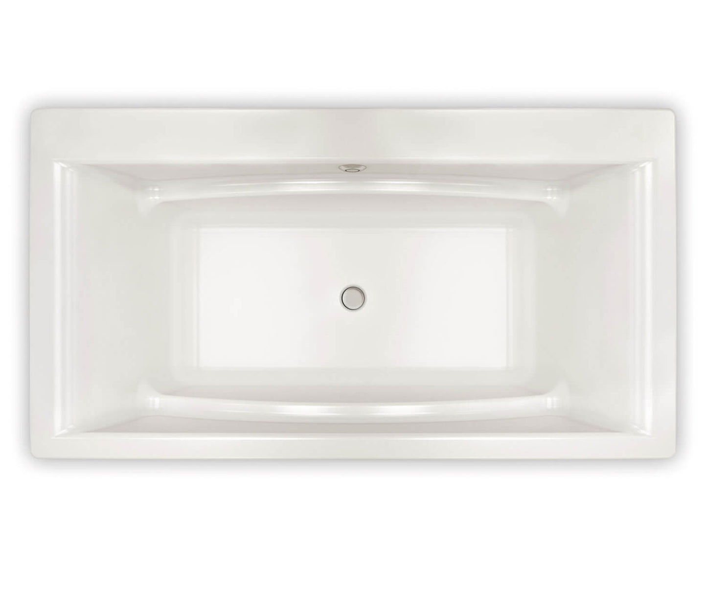 Maax Optik 6636 F Acrylic Freestanding Center Drain Bathtub in White with White Skirt