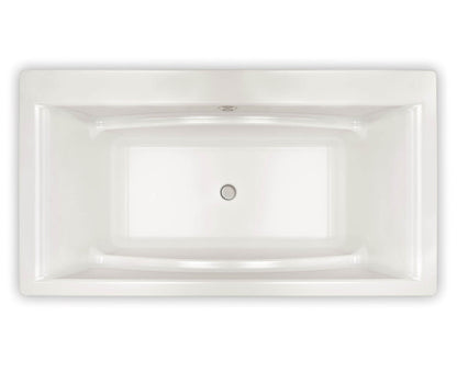 Maax Optik 6636 F Acrylic Freestanding Center Drain Bathtub in White with White Skirt