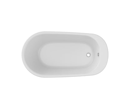 Maax Sax 60 x 32 AcrylX Freestanding End Drain Bathtub in White with White Skirt