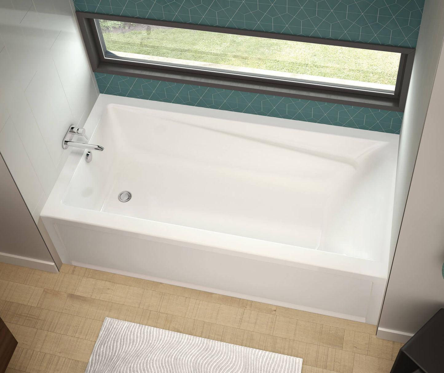 Maax Exhibit 7236 IFS 71 7/8" x 36" x 18" Acrylic Alcove Bathtub - 106184