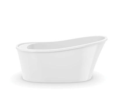 Maax Ariosa 60x32 Acrylic Freestanding End Drain Bathtub in White with White Skirt