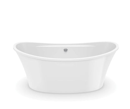 Maax Ariosa 6636 Acrylic Freestanding Center Drain Bathtub in White with White Skirt