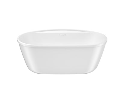 Maax Eldora 5832 AcrylX Freestanding Center Drain Bathtub in White with White Skirt