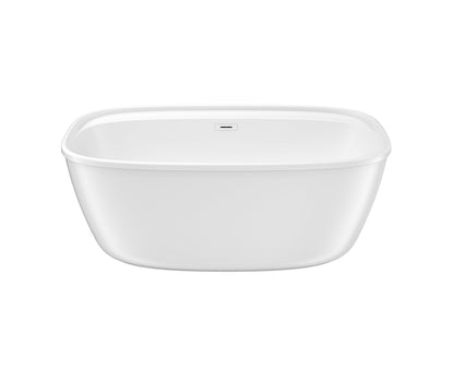 Maax Fontana 58 x 32 AcrylX Freestanding Center Drain Bathtub in White with White Skirt