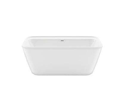 Maax Sonoma Pocono 58 x 32 AcrylX Freestanding Center Drain Bathtub in White with White Skirt