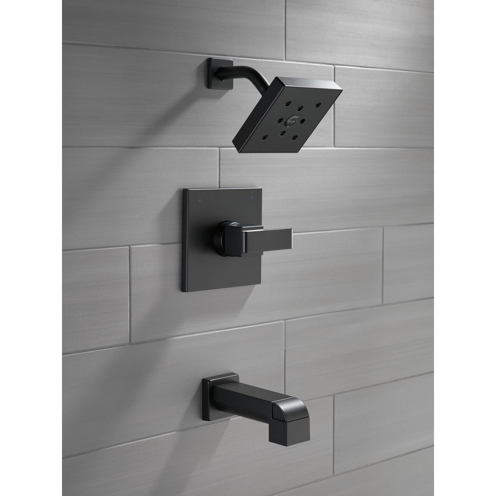 Delta ARA Monitor 14 Series H2Okinetic Tub & Shower Trim -Matte Black (Valve Sold Separately)