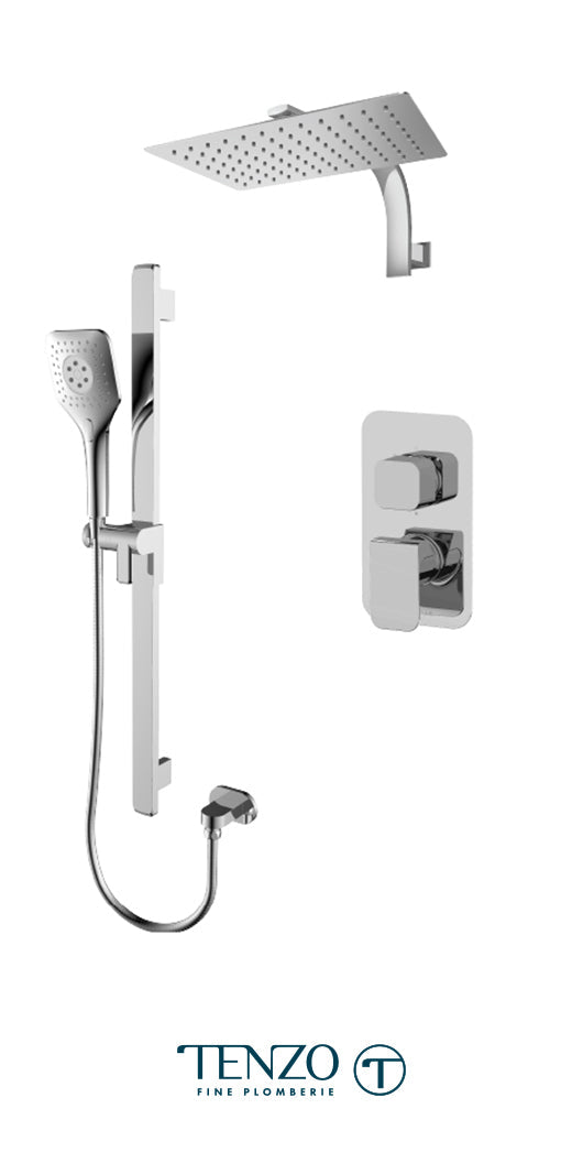 Tenzo - Quantum T-box Shower Kit 2 Functions Pressure Balance Chrome Finish