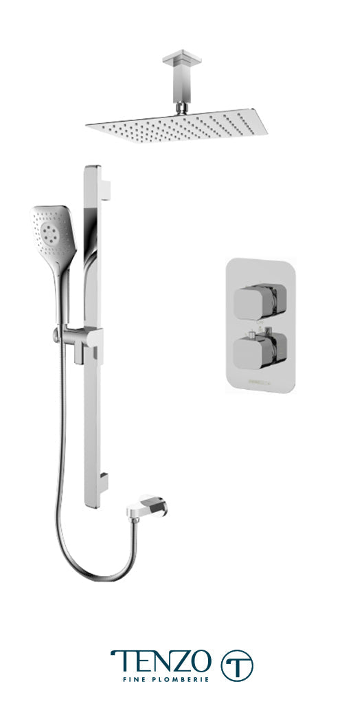 Tenzo - Quantum Chrome T-box Shower Kit 2 Functions (Thermostatic)