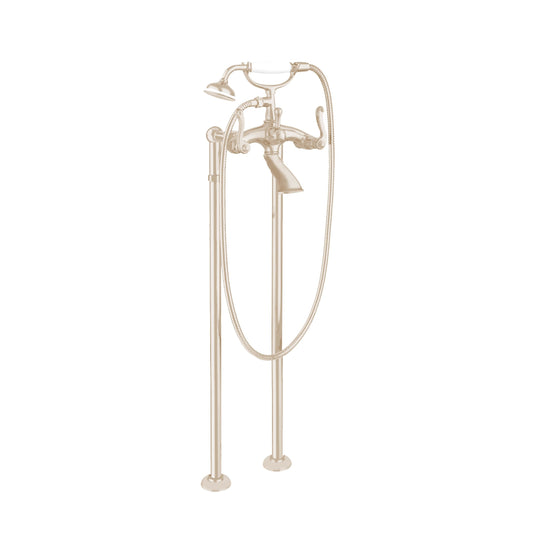 Aquadesign Products Floor Mount Tub Filler (Classic R2936L) - Brushed Nickel