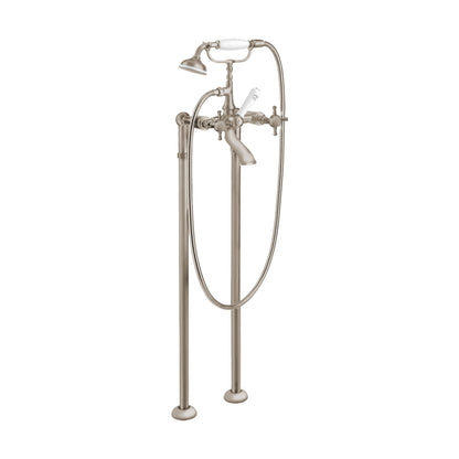 Aquadesign Products Floor Mount Tub Filler (Queen R2975X) - Brushed Nickel