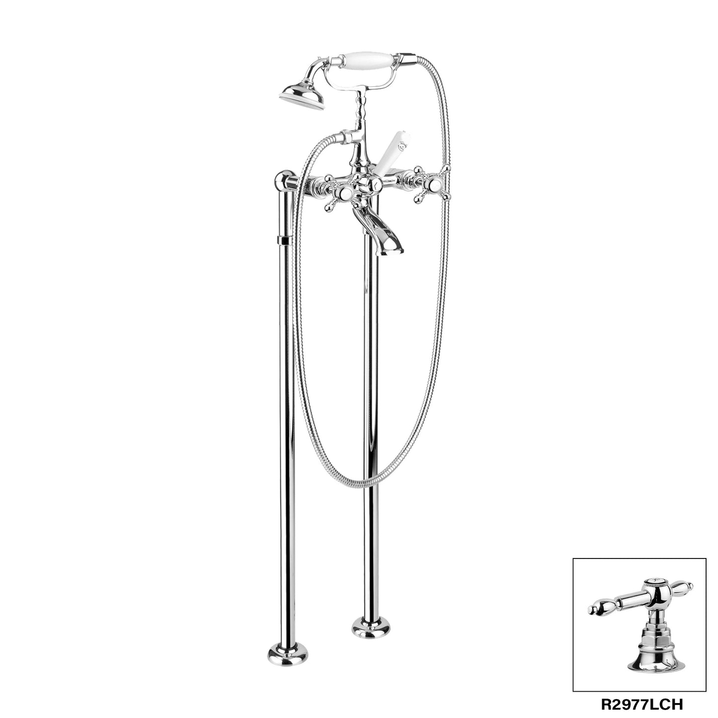 Aquadesign Products Floor Mount Tub Filler (Julia R2977) - Chrome