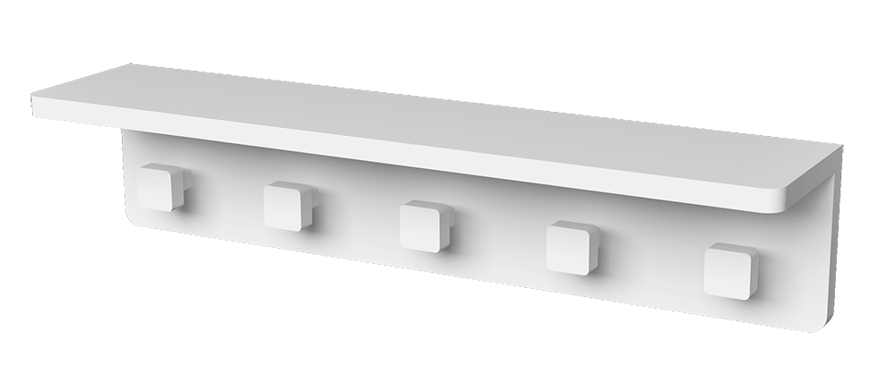 Slik Portfolio Wall Shelf With Hook Matt White 17 11/16'' X 3 15/16'' X 3 15/16'' - Renoz