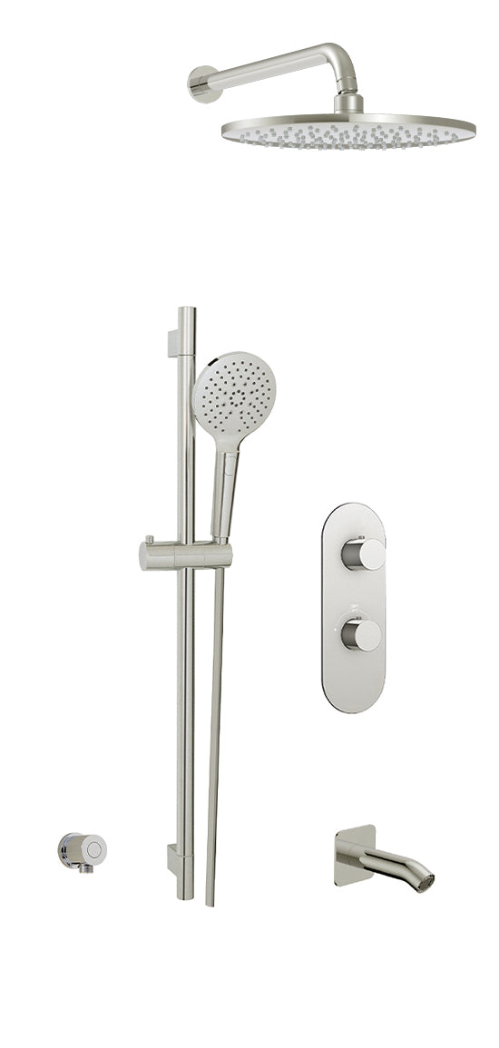 AquaBrass Shower-Box(02)Shower Trim Kit With 3-Way Diverter   (Rainhead+Bar+Spout)