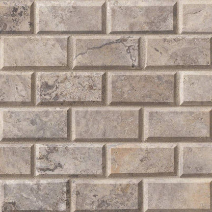 MSI Silver Travertine Subway TIle 2x4