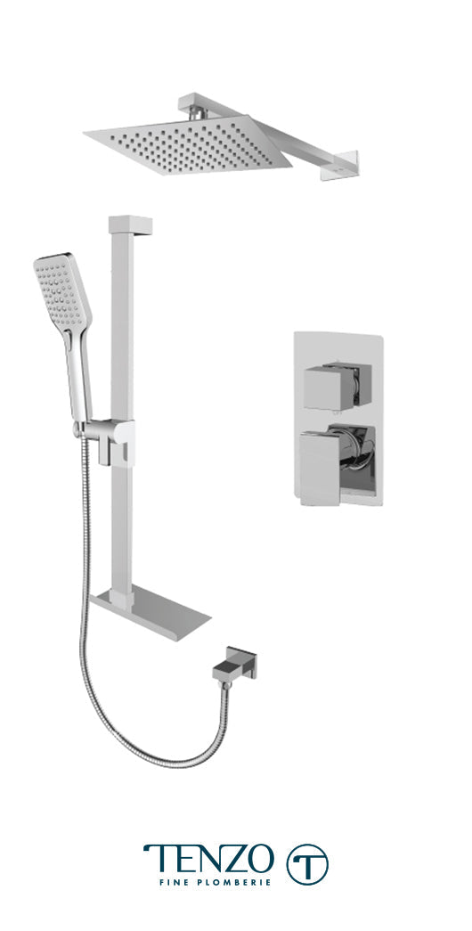 Tenzo - Slik T-box Shower Kit 2 Functions Pressure Balanced Chrome Finish