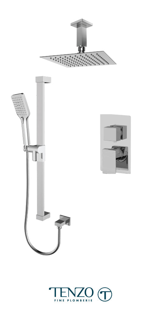 Tenzo - Slik T-box Shower Kit 2 Functions Pressure Balance Chrome Finish