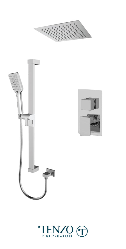 Tenzo - Slik T-box Shower Kit 2 Functions Pressure Balance Chrome Finish