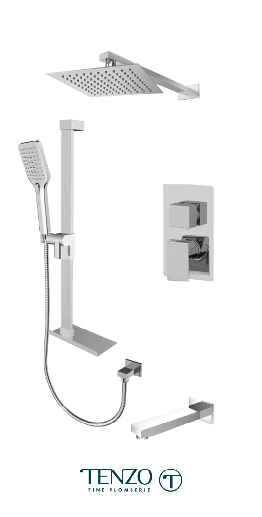 Tenzo - Slik T-box Shower Kit 3 Functions Pressure Balanced Chrome Finish