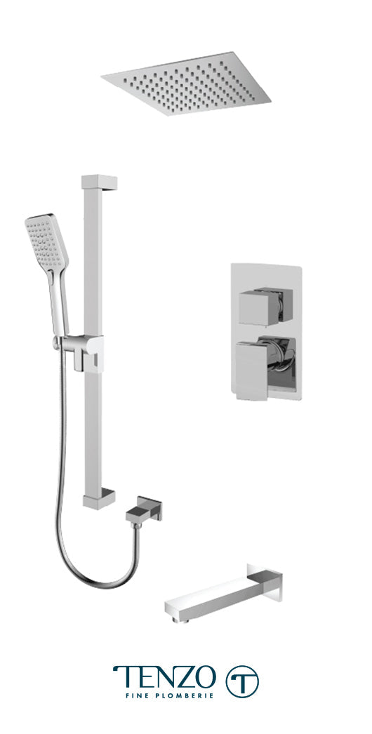 Tenzo - Slik T-box Shower Kit 3 Functions Pressure Balance Chrome Finish