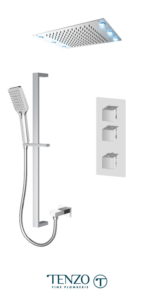 Tenzo - Slik Extenza Thermostatic Chrome Shower Kit With 2 Functions