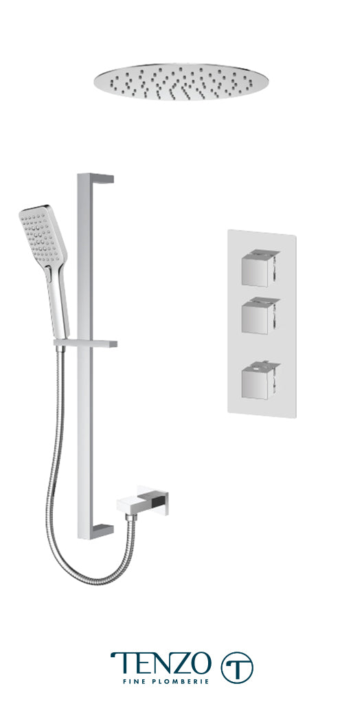 Tenzo - Slik Extenza Shower Kit 2 Functions Thermostatic Chrome Finish