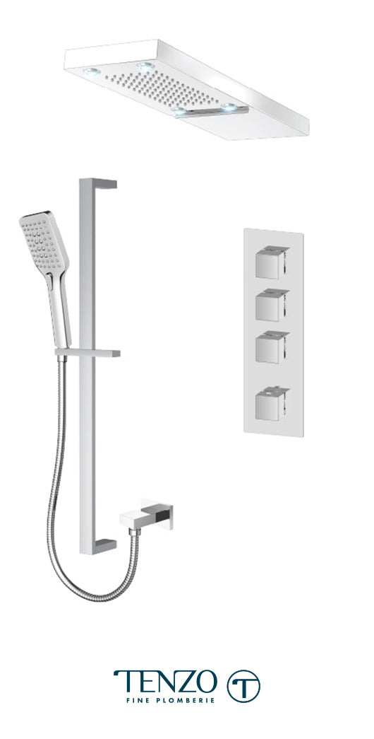 Tenzo - Slik Extenza Shower Kit 3 Functions Thermostatic Chrome Finish