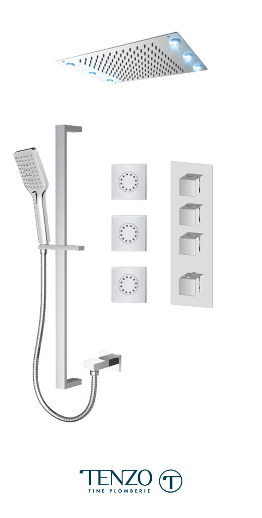 Tenzo - Slik Extenza Shower Kit 3 Functions Thermostatic Chrome Finish