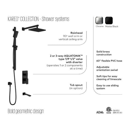 Kalia Kareo Tb3 Shower Systems With Push-button Valve (2101)