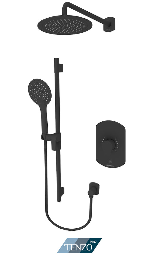 Tenzo Galia Pressure Balanced 2 Functions Shower Kit - Matte Black