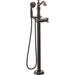 Delta CASSIDY Single Handle Floor Mount Tub Filler Trim with Hand Shower -Venetian Bronze (Valve and Handle Sold Separately)