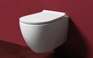 Simas - Vignoni Rimless Complete Toilet Set with In-wall Tank, Seat and Flush Plate