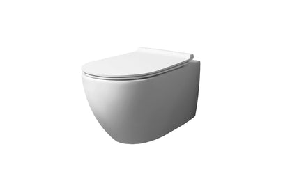 Simas - Vignoni Rimless Complete Toilet Set with In-wall Tank, Seat and Flush Plate